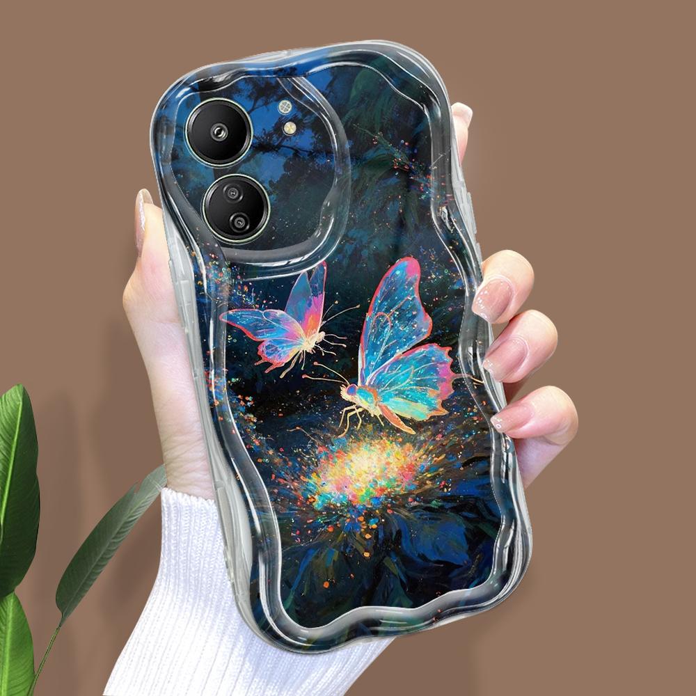 

Милый мультяшный узор, кремовая текстура, мягкий силиконовый чехол с волнистыми краями, чехол для телефона Xiaomi Redmi Redmi 14R 5G прозрачный