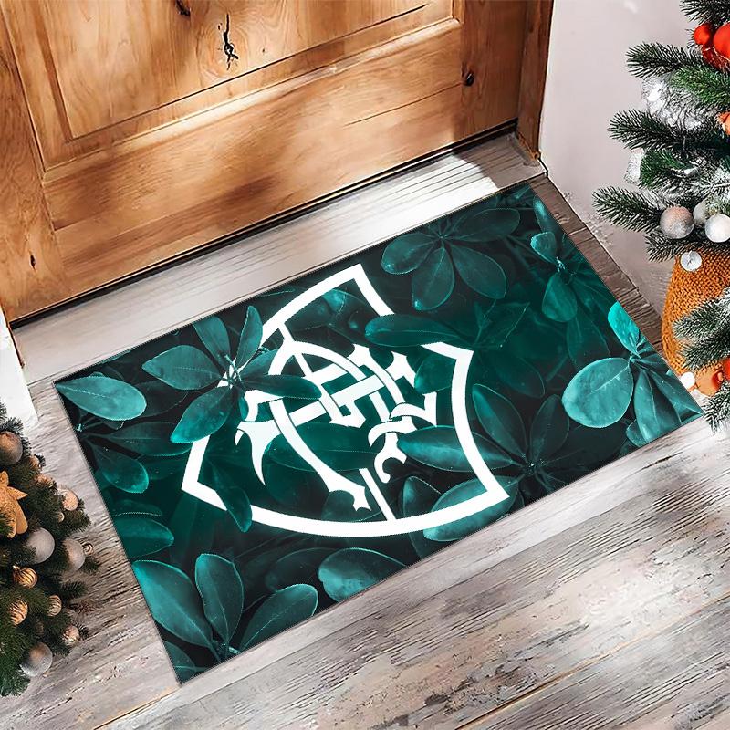 Fluminense FC Printed Crystal Velvet Area Rug, Soft Anti-Slip Water Absorbent Floor Mat for Living Room Bedroom