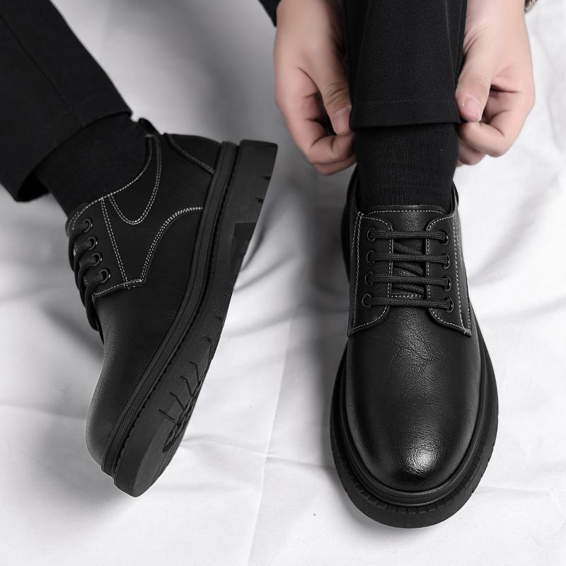 Fashion High luxury men's leather shoes Handmade and minimalist styles Office and leisure business Retro black brown adult shoes
