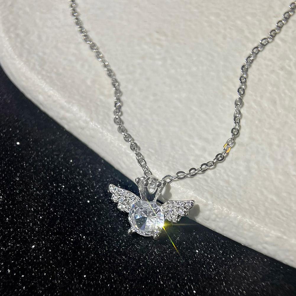 New Fashion Women's Sweet Angel Crown Wings Pendant Jewelry Accessory Luxury Clavicle Versatile S8T4