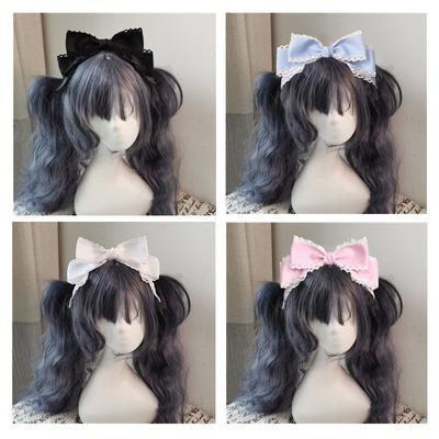 Lolita-Kopfbedeckung, Lolita-Stirnband, Puppe, große Schleife, Haarnadel, Dienstmädchen, handgefertigt, Cosplay-Zubehör, Anime-Haar-Accessoires