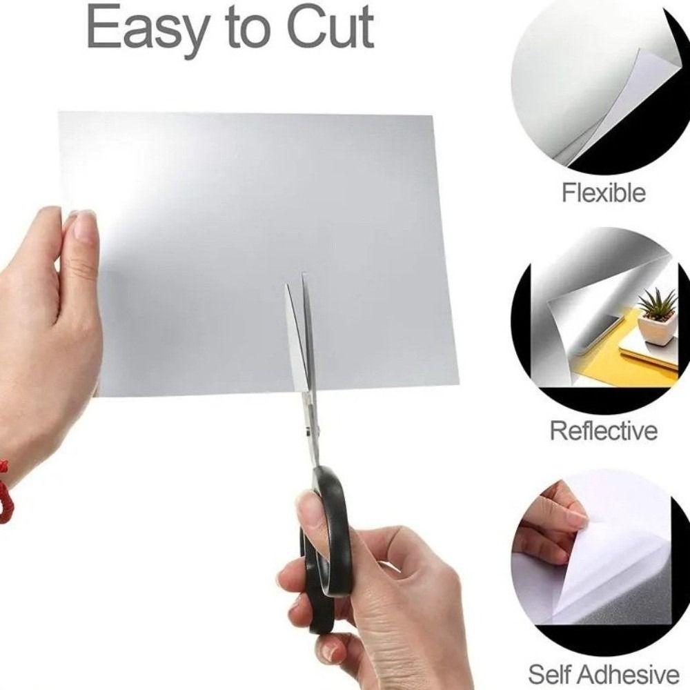 Shatterproof Mirror Sheet Silver Makeup Mirror New Non Glass Mirror Stickers Background Decor