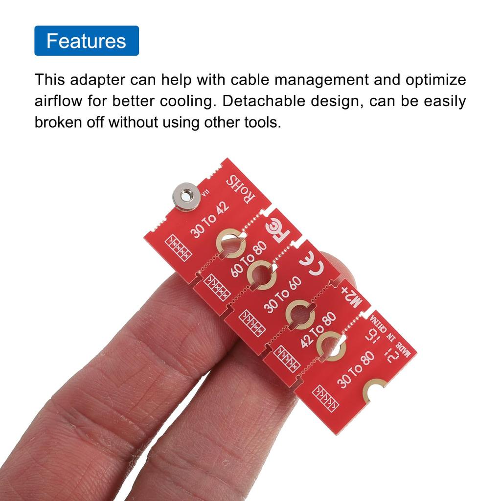 uxcell Length Extension Adapter Multipurpose SSD Extension Bracket Card Plate PCB Board PC Computer Case 2-Pack M2+ M.2 NGFF/NVMe 2242-2280