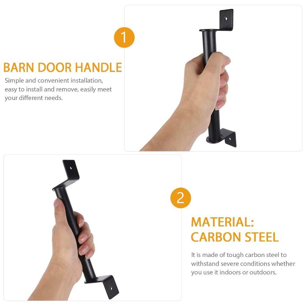 Long Base Sliding Barn Door Handle Black Barn Door Hardware Carbon Steel Handle  Furniture Door