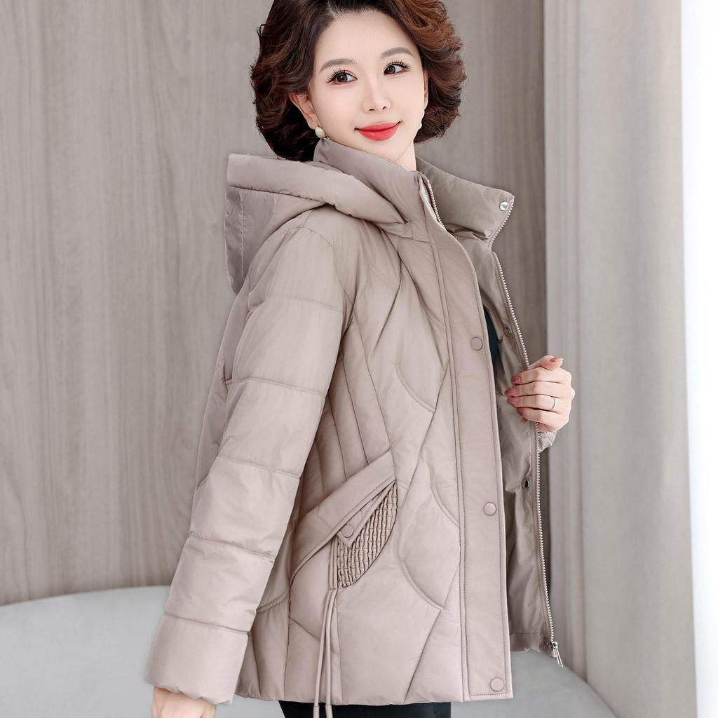 Autumn Winter Thicken Warm Parka Women Casual Solid Color Big Pocket Loose Short Hooded Coat Jackets Outwear