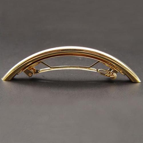 Women's Metal Golden Tone Silver Plated Tube Shape Barrette Hair Clips Hairgrip