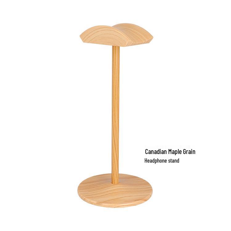 Solid Black Walnut Over-Ear Headphone Stand - Simple Wooden Display Hanger