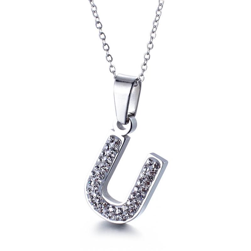 Kjede med anheng med diamantalfabet for kvinner - Personlig DIY chokerkjede