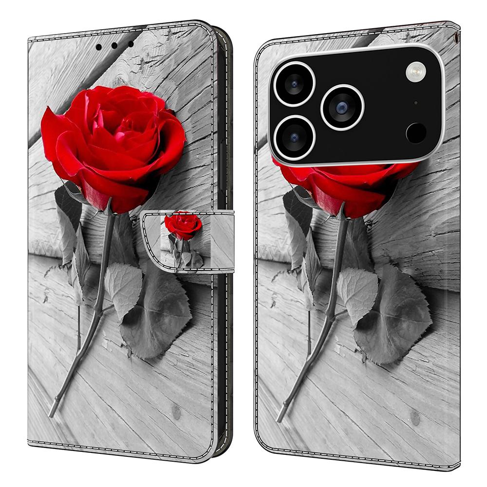 For iPhone 17 Pro Max Case Magnetic Clasp 3D Pattern Leather Wallet Phone Cover