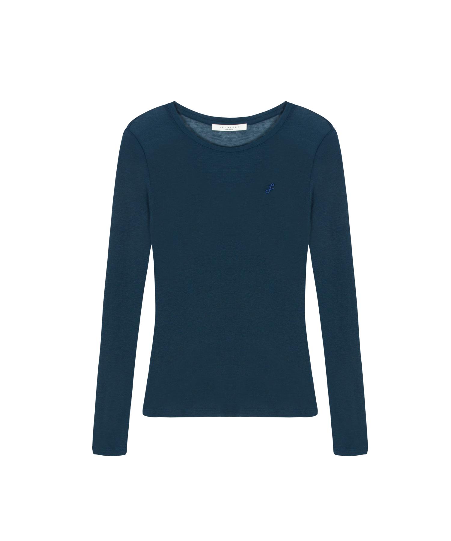 Ray Avery Wool Tencel T-Shirt (Deep Blue) 55