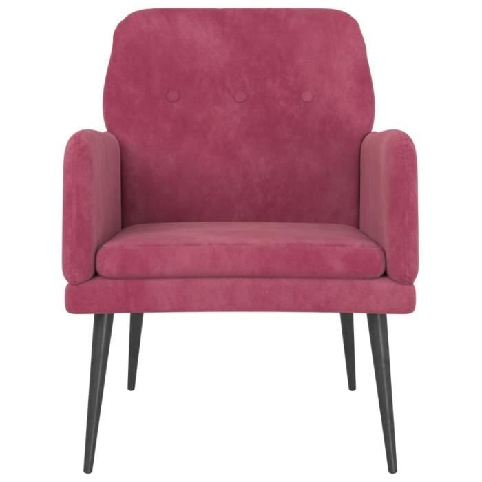 351408 vidaXL Fauteuil Rouge bordeaux 62x79x79 cm Velours