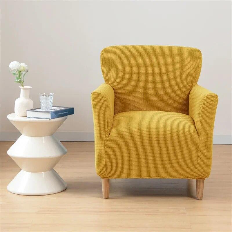 Polar Fleece Armchair Cover Elastic All-inclusive Single Sofa Slipcovers for Living Room Stretch Tub Club Chairs Protector Case