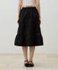 Alikim Muse Tiered Midi Skirt / Black
