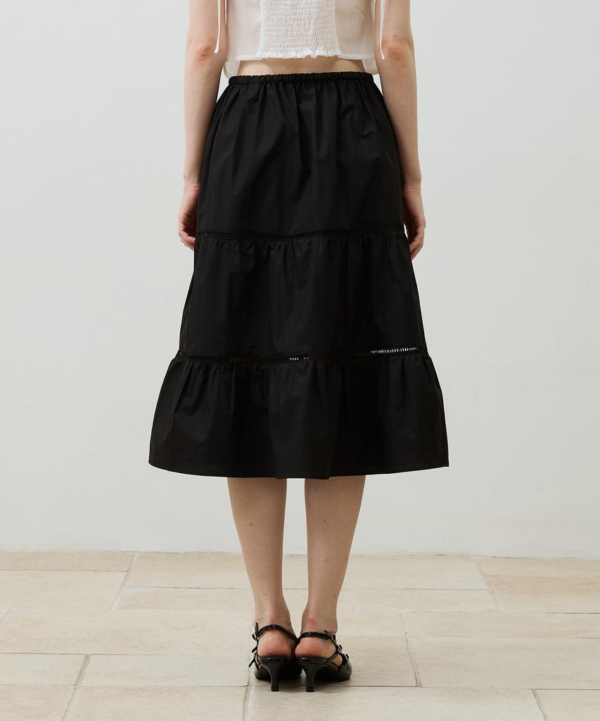 Alikim Muse Tiered Midi Skirt / Black