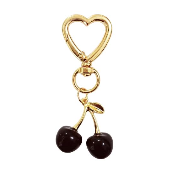 Keychain Pendant Cherry Pendant Hearts Buckle Alloy Key Holder with Polished Surface Backpack
