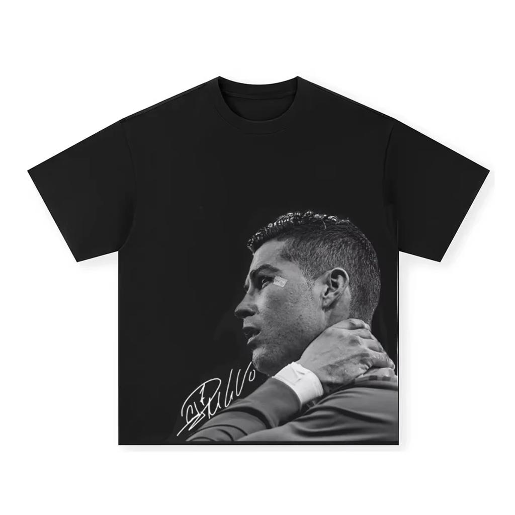 2025 Sommer Cristiano Ronaldo Fußball-Superstar Super Mode Bedrucktes Kurzarm-T-Shirt Herren Used-Look Baumwolle Damen T-Shirt