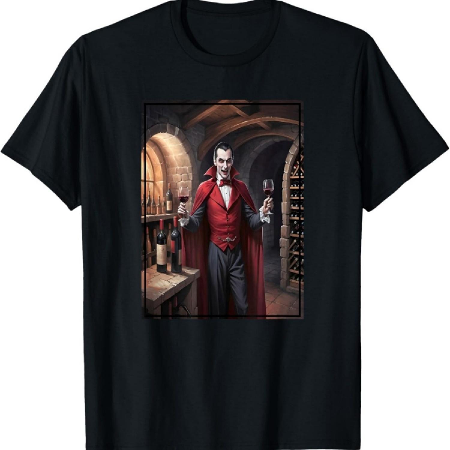 

Dracula Wine Tasting in His Transylvanian Castle Cellar T-Shirt S