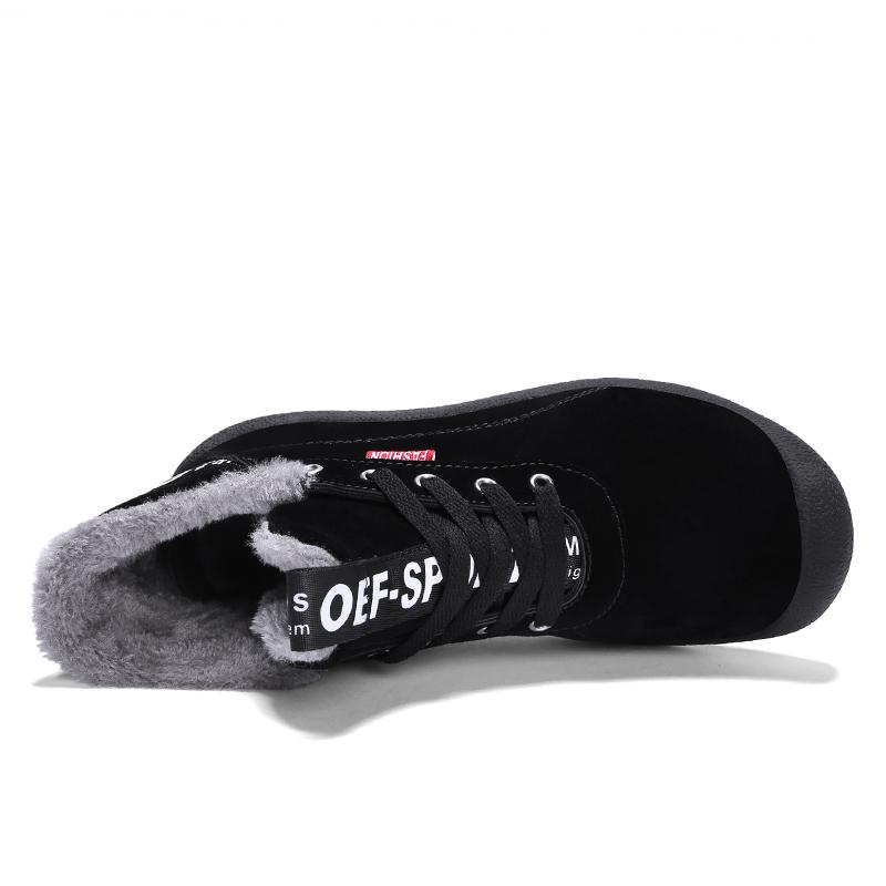 Holfredterse Outdoor Ankle Snow Boots Men Fur Warm Suede Winter Waterproof Boots Long Plush Plus Size 39-47 Black/Blue/Grey L878