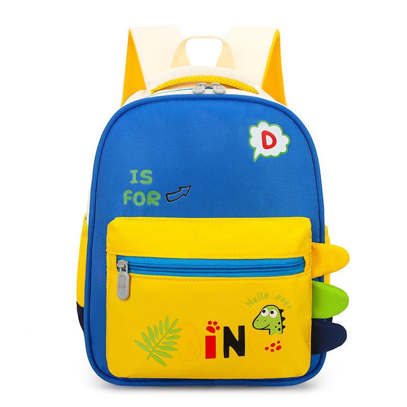 

Cute And Practical School Backpack With Cartoon Characters For Children Unisex Blue Yellow