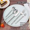 6/24/30Pcs Stainless Steel 304 Cutlery Set Sliver Tableware Western Bamboo Shaped Handle Dinner Set Knife Fork Spoon Sliverware