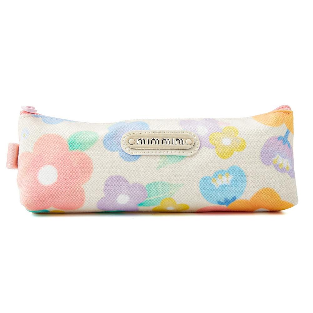 

Flowers Pattern Pencil Pouch Large Capacity Pen Box Fashion Pencil Case School Supplies білий