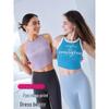 Sport-BH mit geringer Belastung und langem Schnitt für Yoga & Pilates - Damen Fitness-Top Frühling/Sommer mit festen Cups