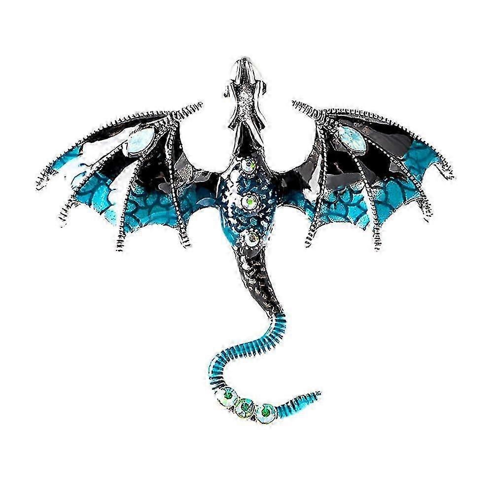 2026 Enamel pterosaur dragon brooch pin, Color Rhinestone Dinosaur Animal Suit Collar Pim Crystal Dragon Wings Bry Rosette Jacket Pim Jewelry