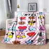 2026 Nuova Collezione Cartoni Animati Anime BT21 Adorabile Coperta Ultra Morbida per Bambini Coperta da Divano Perfetta per Viaggi Divani Picnic