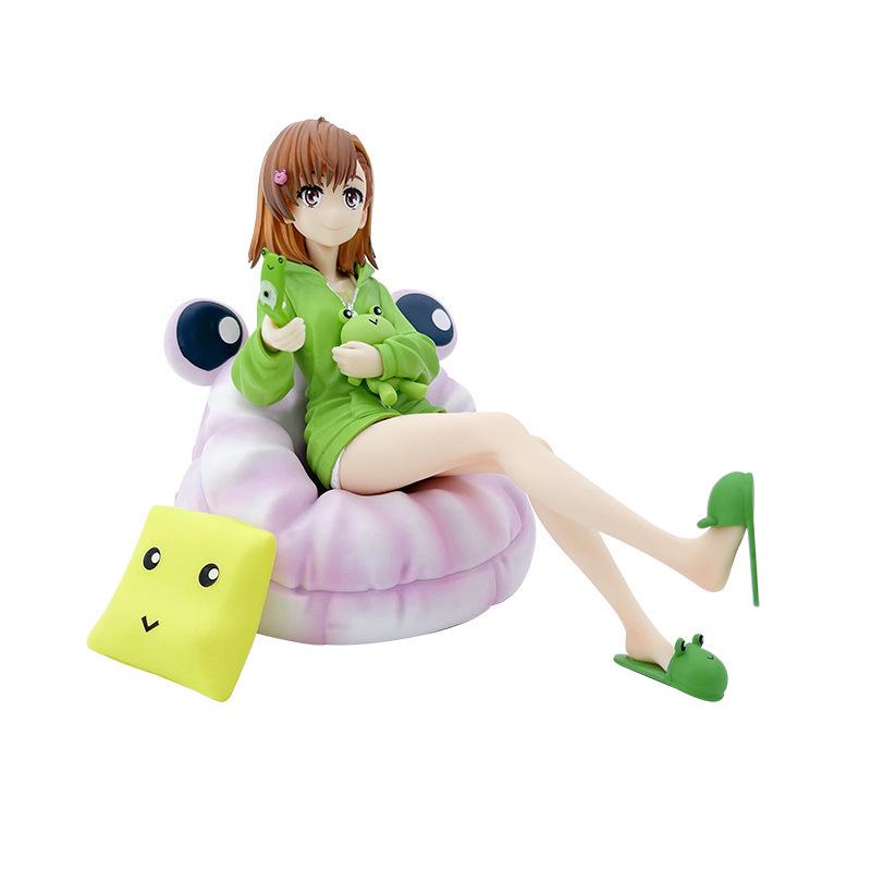 Misaka Mikoto Railgun Frog Suit Figure with Interchangeable Head