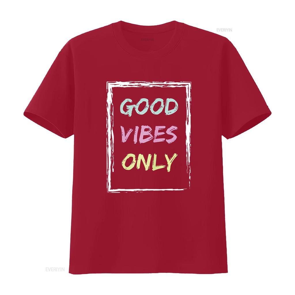 Women Tops Good Vibe Only Be Positive Inspirational Quote Short Seelve T Shirt vintage Washed Versatile Breathable Casual