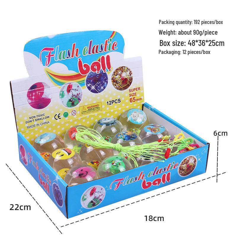 Luminous Crystal Elastic Bouncing Ball with Rope - Flashing Children s Toy