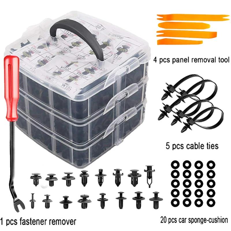 New 800pcs Car Plastic Retainer Clips Kit 680pcs Auto Fender Push Pin Rivet Door Trim Panel Car Fastener Clip Mixed Set