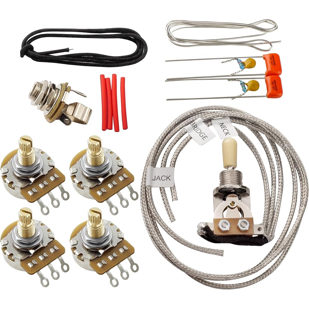 Musiclily Pro LP Standard Modern 60-tals PLUS Treble Bleed Förtrådat Kit för Les Paul Elgitarrer med Nickelswitchar