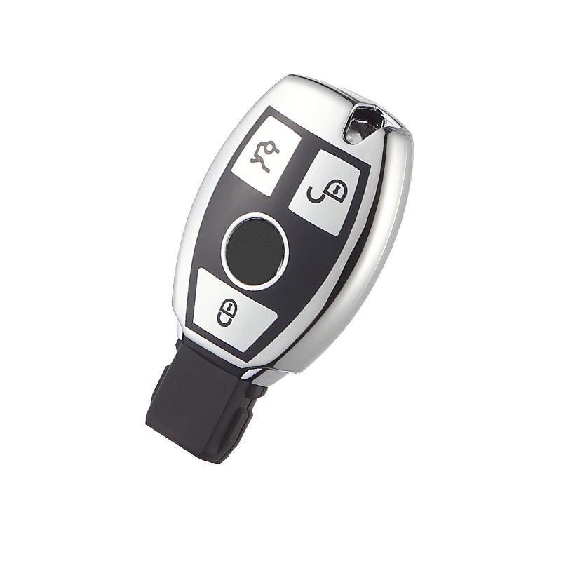 Mercedes TPU Soft Rubber Key Case for A-Class, C-Class, E-Class, GLC-Class, C200L - Car Remote Cover with Buckle