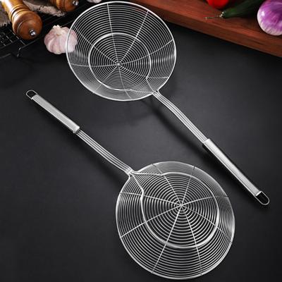 Stainless Steel Slotted Spoon Fine Mesh Anti-scald Long Handle Heat Resistant Frying Food Oil Grease Fat Skimmer Strainer Filter Scoop Kitchen