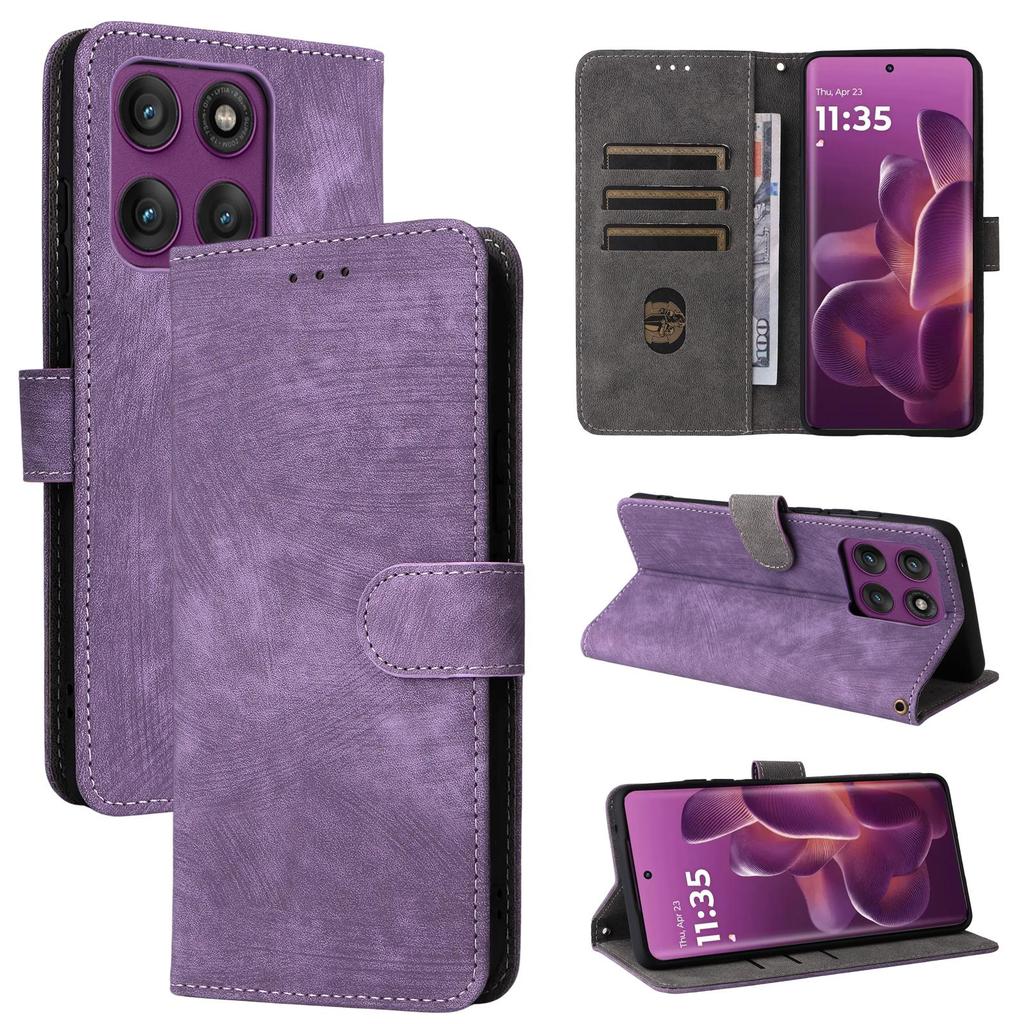 Flip Cover for Motorola Edge 60 Pro PU Leather Full-Body Protection With [RFID Blocking] Shockproof Durable Retro Phone Case