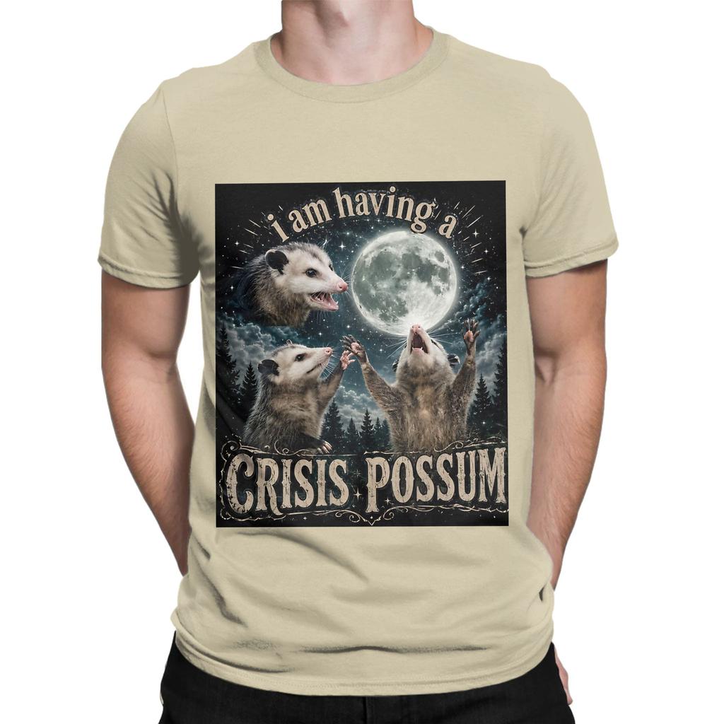 I am having a crisis possum Funny 100 Cotton TShirt Possum Tops Tees For Unisex