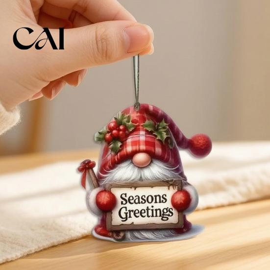 Nordic Style Christmas Tree Hanging Decor 12/24/36Pcs Gnome Ornaments, 2D Wooden Decorations for Xmas Tree, Funny Vintage Gnomes Home Kids Family