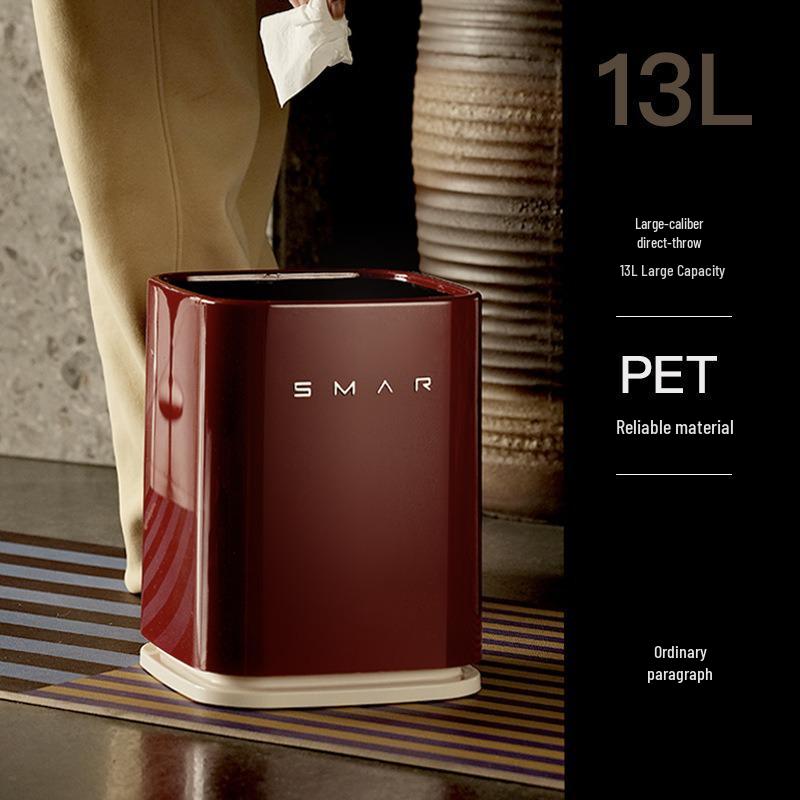 New Year Large Capacity Double Layer Trash Can for Living Room, Kitchen, Bathroom, Office - Square Mobile Storage Bin