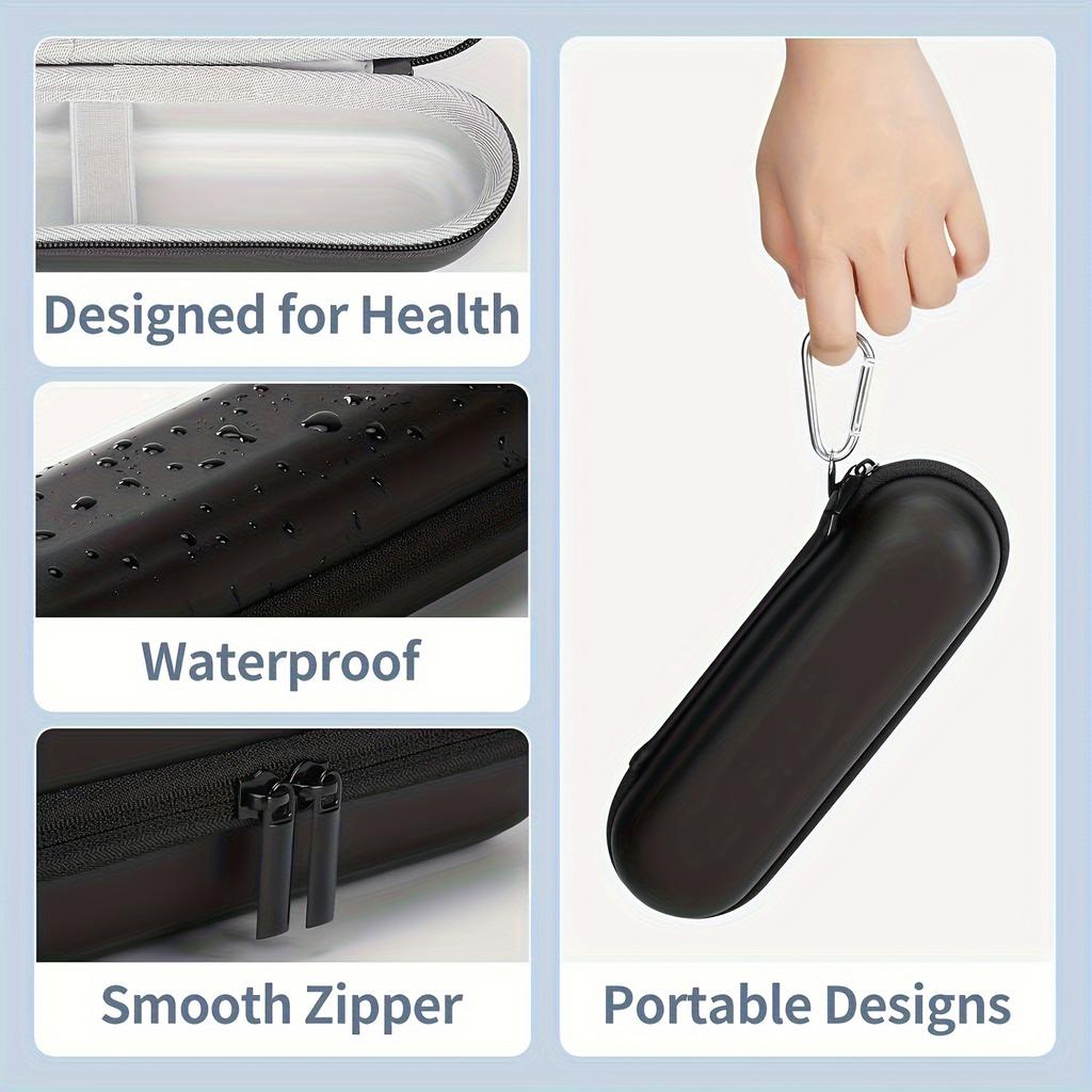 Reisvriendelijke elektrische tandenborstelhouder - Schokbestendig EVA met waterdichte PU-coating, Ruime opbergruimte voor borstels, opzetstukken en accessoires