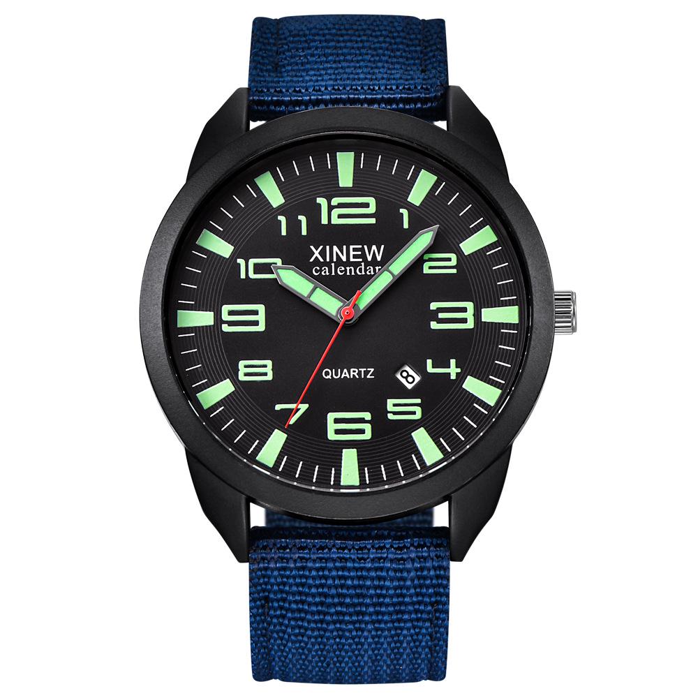 Watch Men's Army Watch Nylon with Calendar Quartz Watch