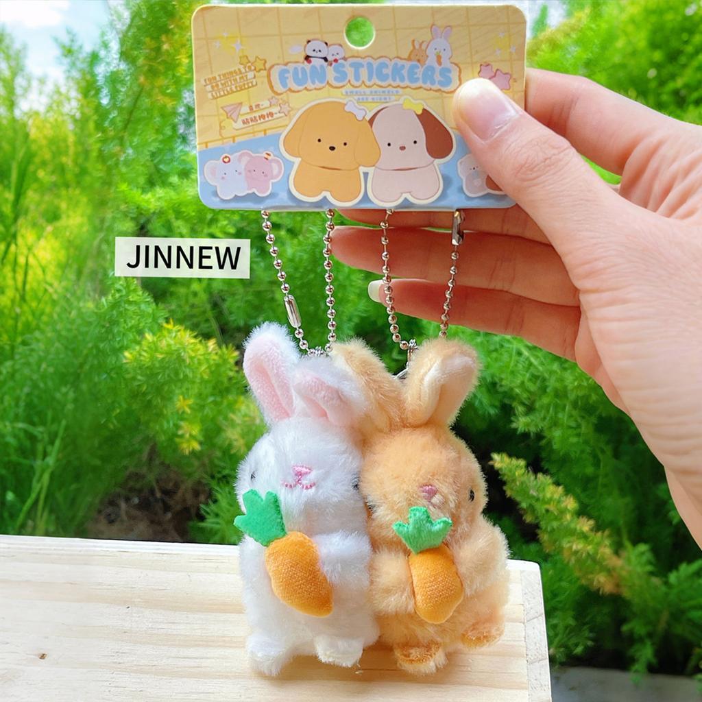 Cute Hugging Animal Plush Keychain Set, 8 Styles Coupled Animal Bag Charms,Hugging Panda/Bear Keyrings, Fluffy Plush Animal Pair Pendant Collection