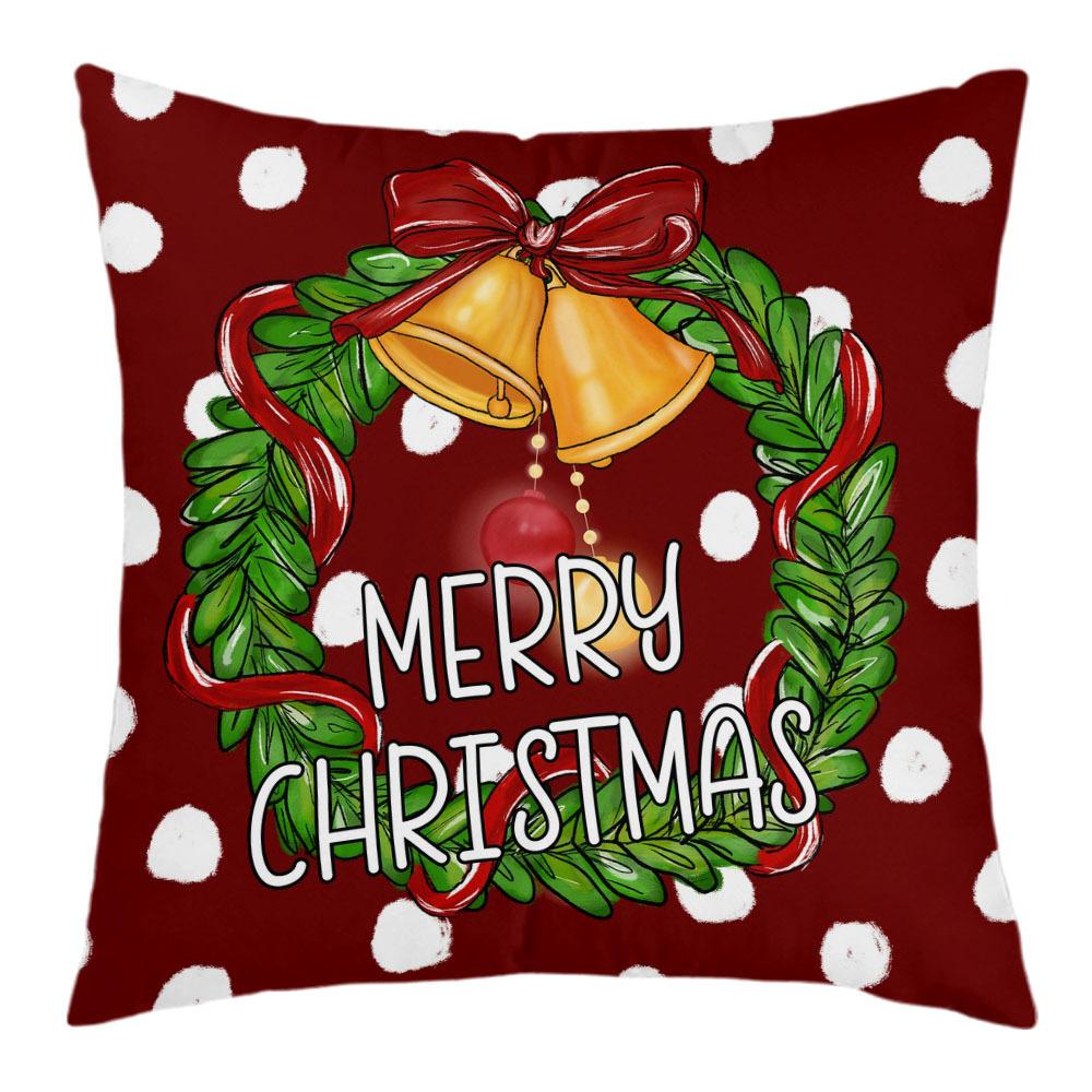 New Christmas Short Plush Pillow Cover Peach Skin Digital Printing Cushion Cover Christmas Snowman Pattern