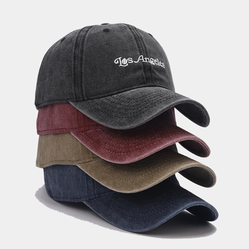 Literary Retro Letter Embroidery Cap Spring and Summer Curved Brim Fashion Soft Top Baseball Cap Couple Sun Hat