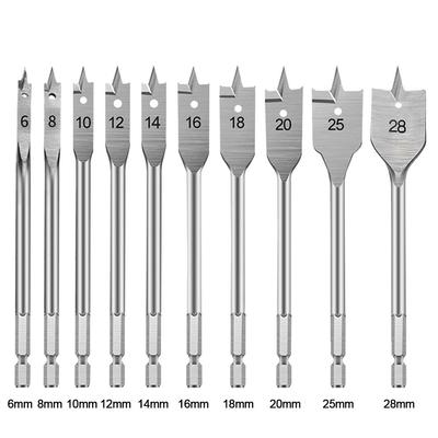 Furadeira Manual Elétrica Broca para Madeira Revestida de Titânio Broca de Carpinteiro Abridor de Placa de Madeira Broca Plana Haste Hexagonal