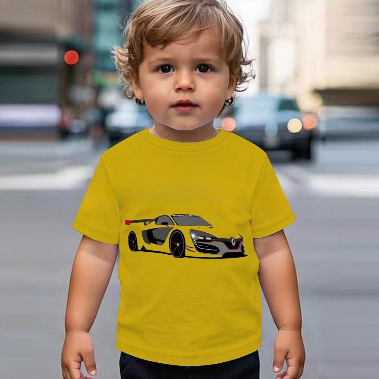 

Summer Round Neck 3D Vehicle - Themed Printed Top Fashionable Casual Short Sleeved Children s Boy T-shirts 170
