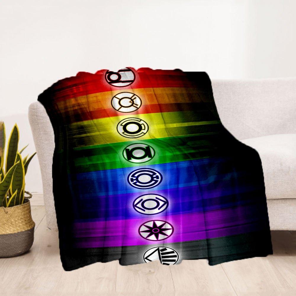 Colorful Lantern Symbols Wall Art DecorBlanket Flannel Throw Blanket for Sofa, Bed, Travel, Camping, Office, Couch, Chair