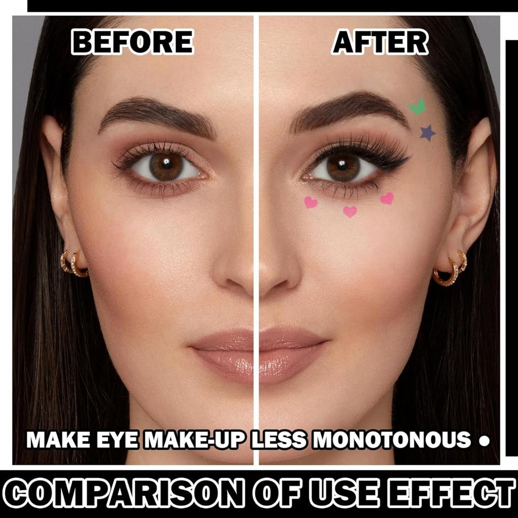 4 Farben Eyeliner Stempelstift Set - Wasserfest, mattes Finish. Doppelseitige Schablonen mit Flügeln für einfaches Augenlid-Make-up. Langanhaltender Tragekomfort.