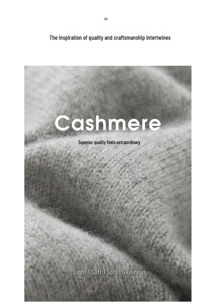 Women's Mid-Length Thickened Cashmere Sweater, Round Neck, Loose Fit, Simple Commuting Style - Ideal for Autumn and Winter Layers