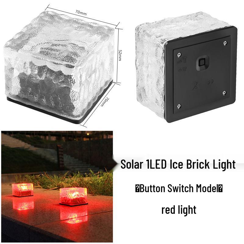 Waterproof Solar Ice Brick Garden Lights: Outdoor Glass Floor Tiles for Decks & Landscapes
